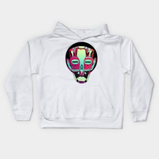 Blue Red Blend African Mask No 3 Kids Hoodie